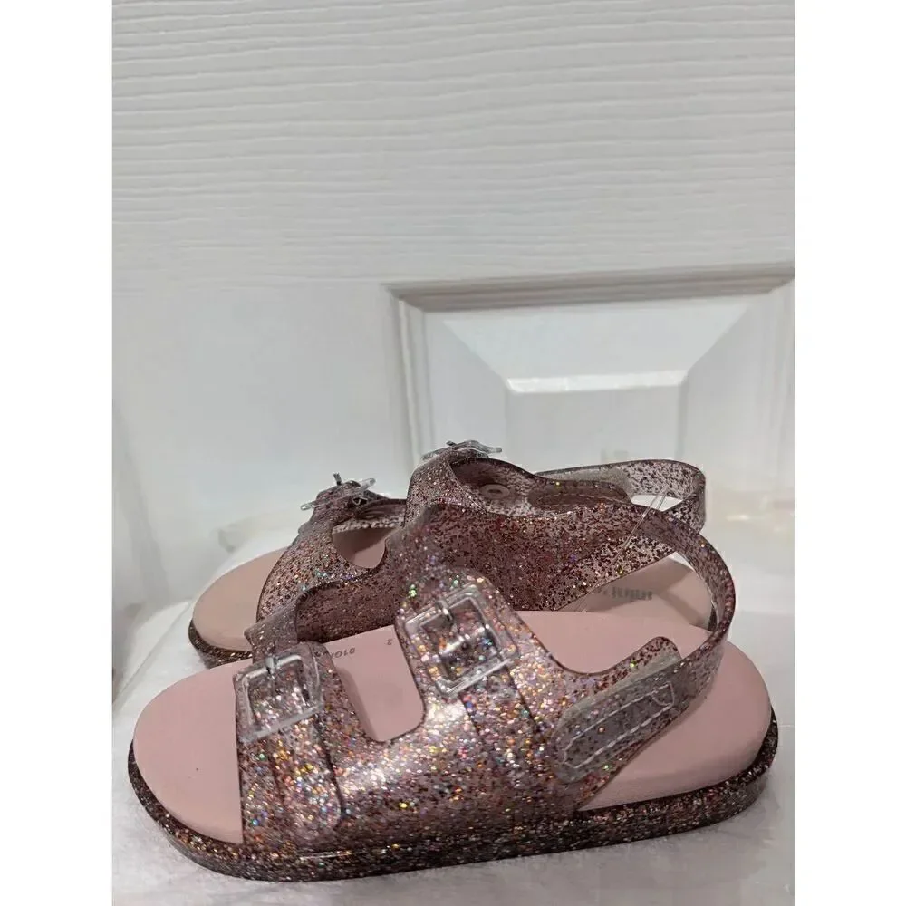 Mini Melissa Glitter Buckle Strap Sandal Size 2
